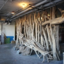 Driftwood installation, not quite open